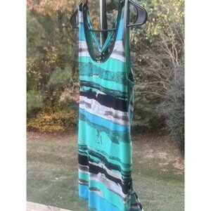 Kenneth Cole Women Size Small Sleeveless Blouse Green Halter Neck Lined Tank Top